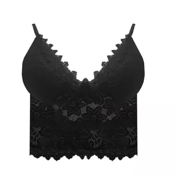 Lace bralette padded black adjustable straps - Picture 2 of 3